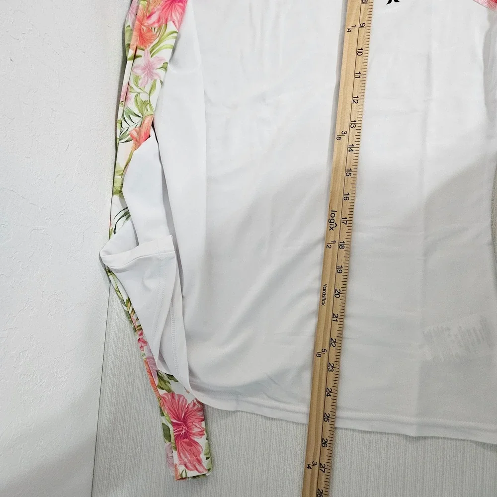 Hurley Womens Rash Guard and Swim Shorts Set Floral UPF 50 sz XL beach vacation - Picture 14 of 15